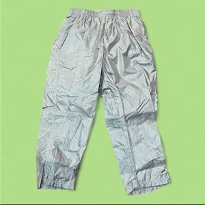 Vintage y2k NIKE silver capri pants stretch waist windbreaker pants womens S/M